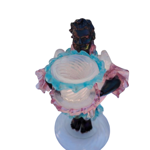 Murano Barovier Blackamoor figure Art Glass Candlestick