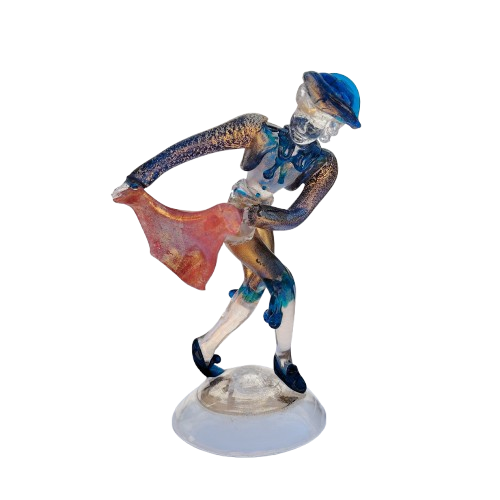 Murano Spanish Bullfighter art glass Figurine Mid Century