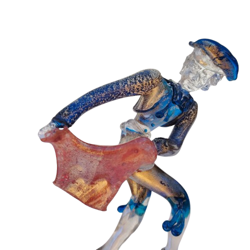 Murano Spanish Bullfighter art glass Figurine Mid Century