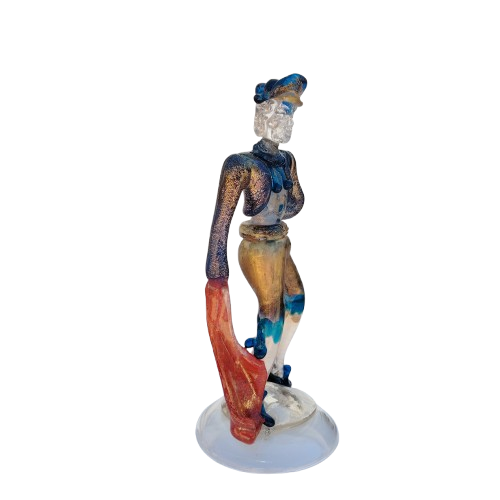 Murano Spanish Bullfighter art glass Figurine Mid Century