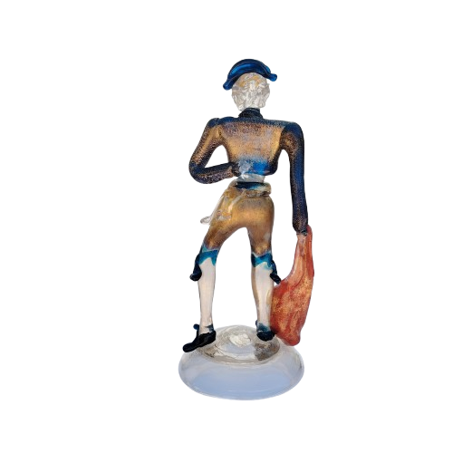 Murano Spanish Bullfighter art glass Figurine Mid Century