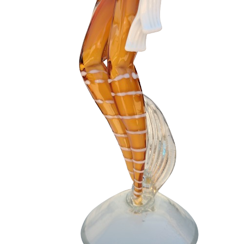 Mid Century Murano Art Glass Amber Couple Goldoni Venetian Figurines