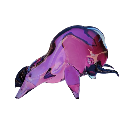 Magnificent Murano Buffalo Bison Bull Figurine