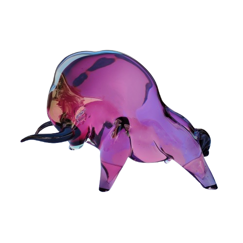 Magnificent Murano Buffalo Bison Bull Figurine