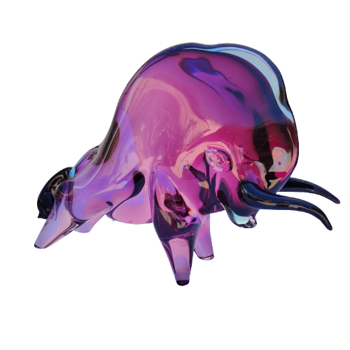 Magnificent Murano Buffalo Bison Bull Figurine