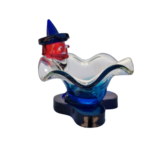 Vintage Murano Art Glass Clown Candy Dish