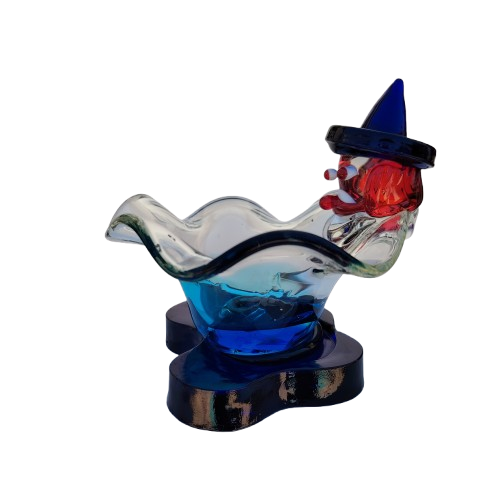 Vintage Murano Art Glass Clown Candy Dish