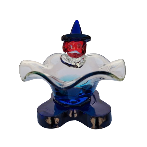 Vintage Murano Art Glass Clown Candy Dish