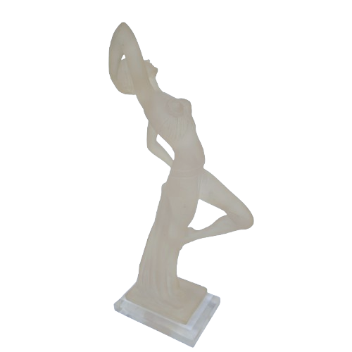 Crystalite Art Italian Design Sculpure Art Deco Lady