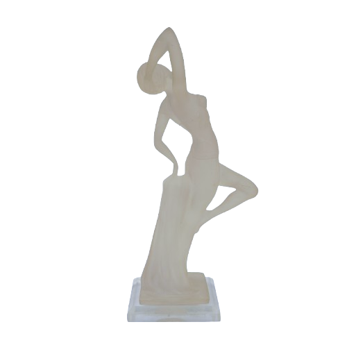 Crystalite Art Italian Design Sculpure Art Deco Lady