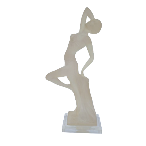 Crystalite Art Italian Design Sculpure Art Deco Lady