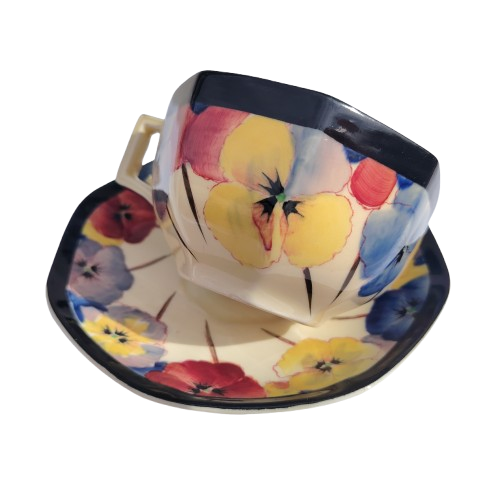 Royal Doulton Art Deco Pansy D4049 Tea Set