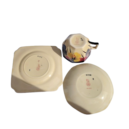 Royal Doulton Art Deco Pansy D4049 Tea Set