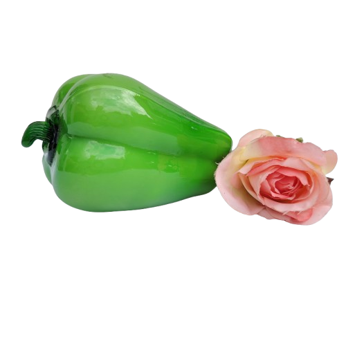Large Art Glass Green Pepper Vegetable Lifelike