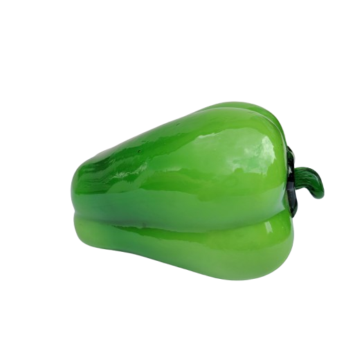 Large Art Glass Green Pepper Vegetable Lifelike