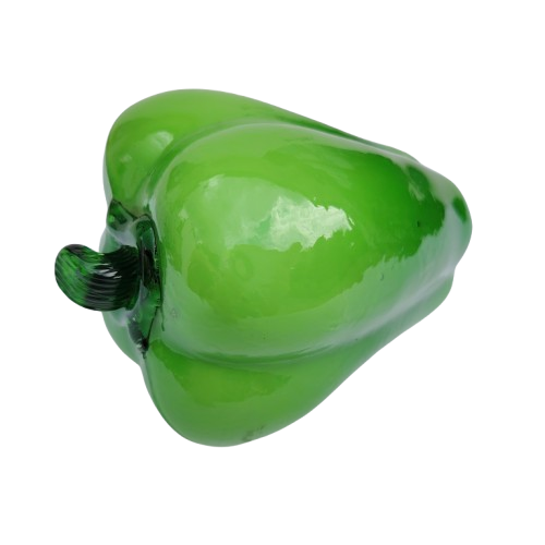 Large Art Glass Green Pepper Vegetable Lifelike