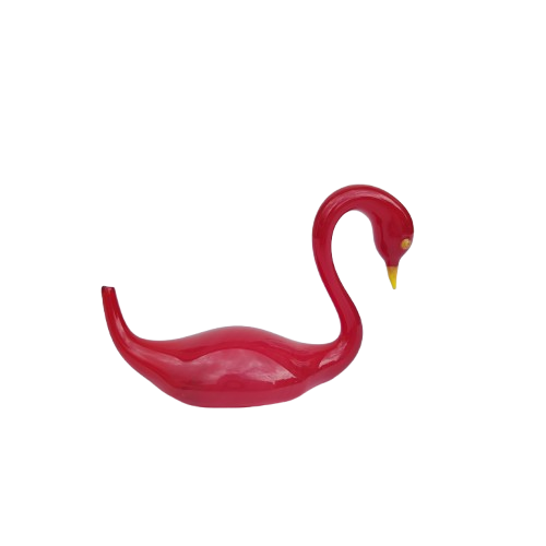 Vintage Hand Blown Art Glass Red Swan