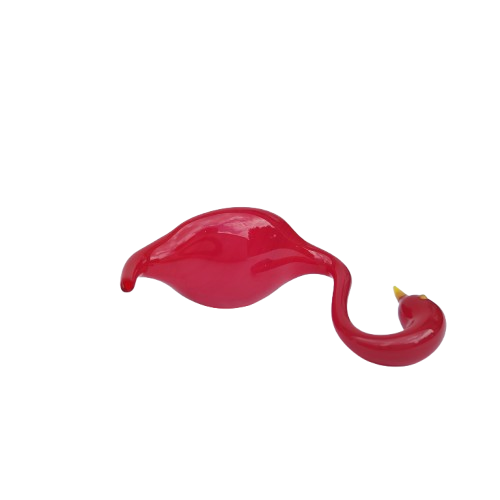 Vintage Hand Blown Art Glass Red Swan