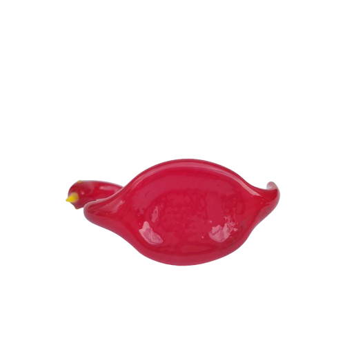 Vintage Hand Blown Art Glass Red Swan