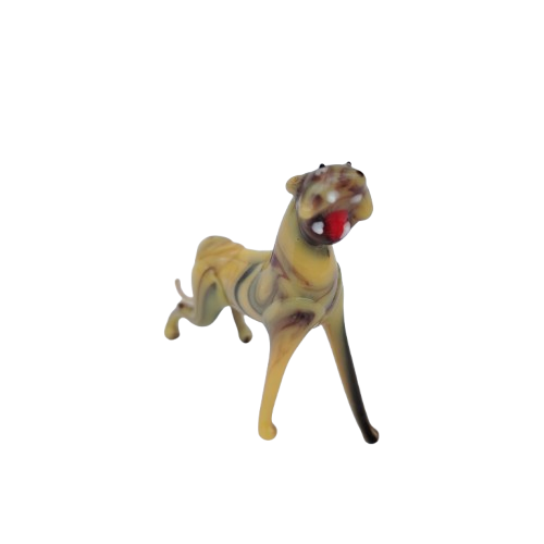 Vintage Murano Hand Blown Art Glass Tiger Multicolored Marbled