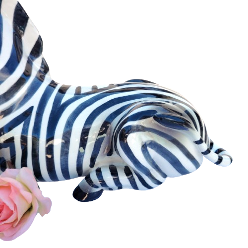 Huge Mid Century Italy Zebra Porcelain Figurine Sculpture