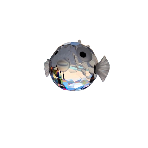 Swarovski Crystal South Sea Large Puffer Fish Blowfish