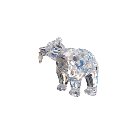 Swarovski Crystal Grizzly Bear Cub with Fish Rare Encounters