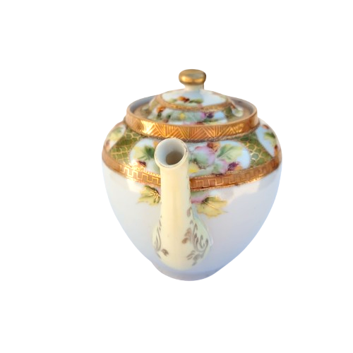Nippon Bone China with Flowers Gold Trim Tea Set