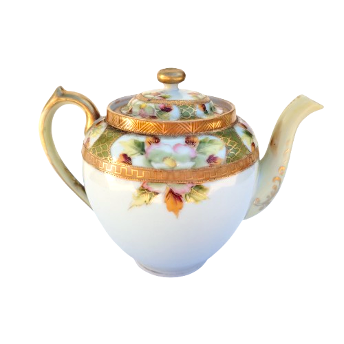 Nippon Bone China with Flowers Gold Trim Tea Set