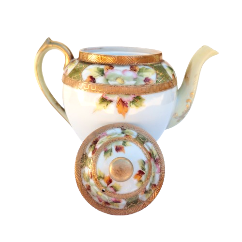 Nippon Bone China with Flowers Gold Trim Tea Set