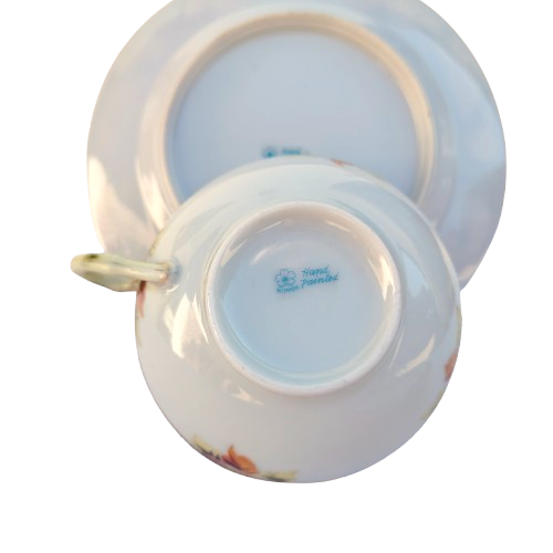 Nippon Bone China with Flowers Gold Trim Tea Set