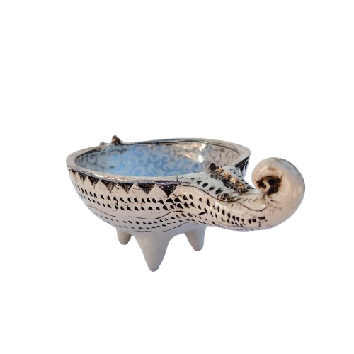 Rika Senekal Hand-Made Hand-Painted Chameleon one of a kind Ceramic Bowl