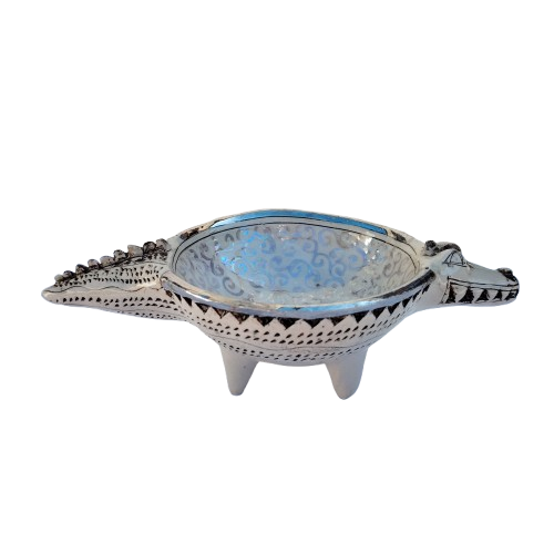 Rika Senekal Hand-Made Hand-Painted Crocodile one of a kind Ceramic Bowl