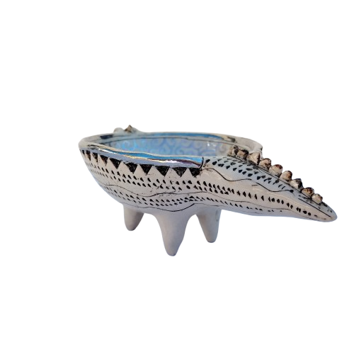 Rika Senekal Hand-Made Hand-Painted Crocodile one of a kind Ceramic Bowl