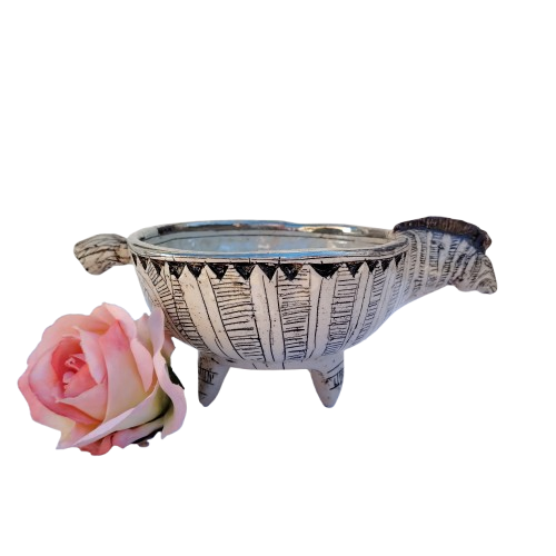 Rika Senekal Hand-Made Hand-Painted Zebra one of a kind Ceramic Bowl