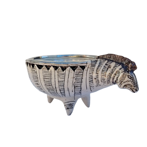 Rika Senekal Hand-Made Hand-Painted Zebra one of a kind Ceramic Bowl