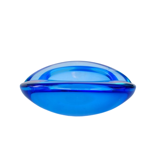 Murano Sommerso Flavio Poli Blue and Turquoise Glass Bowl