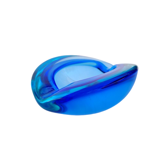 Murano Sommerso Flavio Poli Blue and Turquoise Glass Bowl