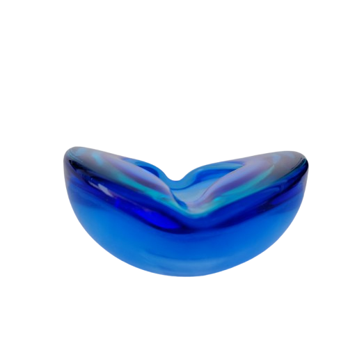 Murano Sommerso Flavio Poli Blue and Turquoise Glass Bowl
