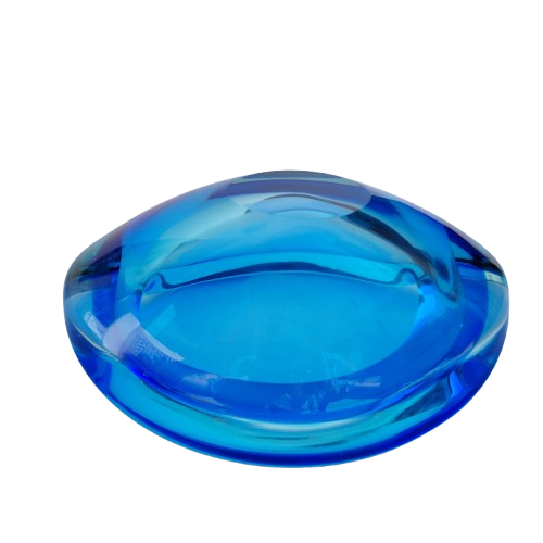 Murano Sommerso Flavio Poli Blue and Turquoise Glass Bowl