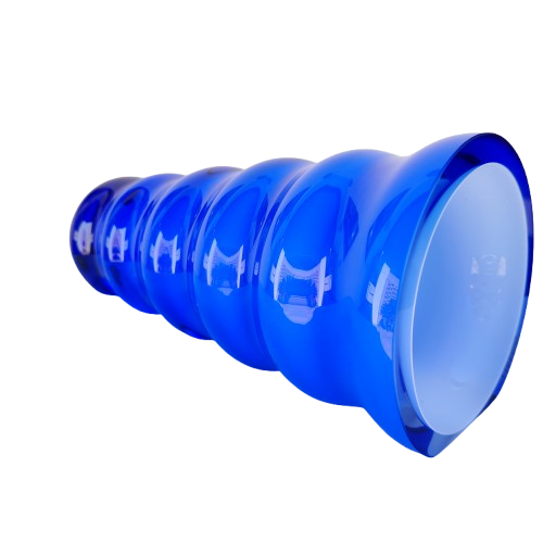 Czech Libera Blue and White Sommerso Art Glass Vase