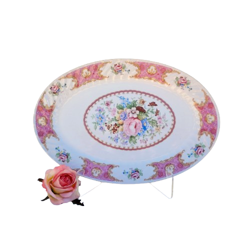 Richwood Pink Spring Garden Oval Platter