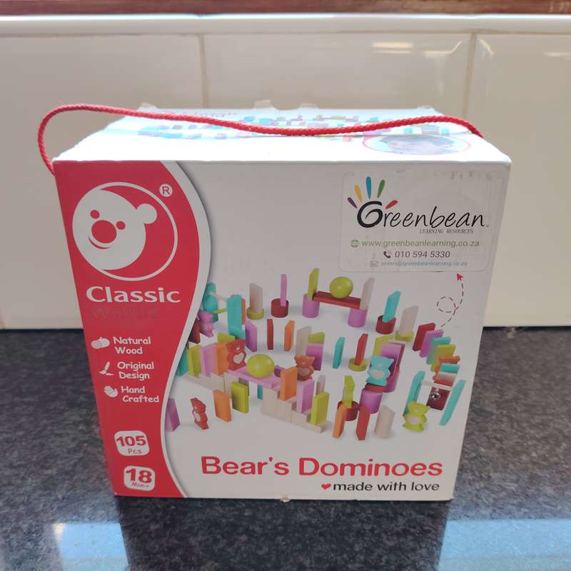 Classic World Bear's Domino Block Game 105 Piece set