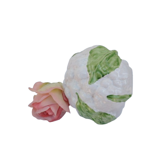 Large Ceramic Cauliflower Head Vegetable Lifelike