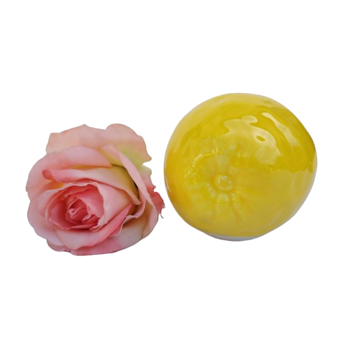 Large Ceramic Yellow Lemon Fruit Lifelike