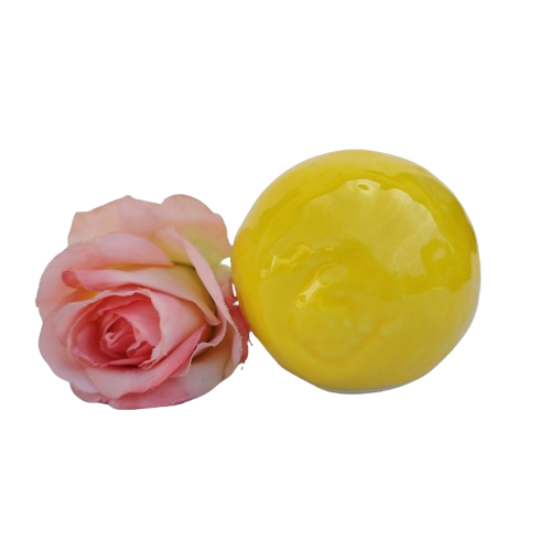 Large Ceramic Yellow Lemon Fruit Lifelike