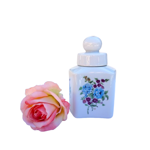 Elizabeth Arden Pink Blue Flower Lidded Pot