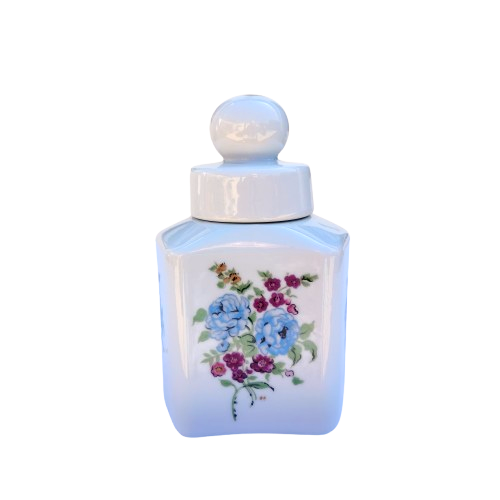 Elizabeth Arden Pink Blue Flower Lidded Pot