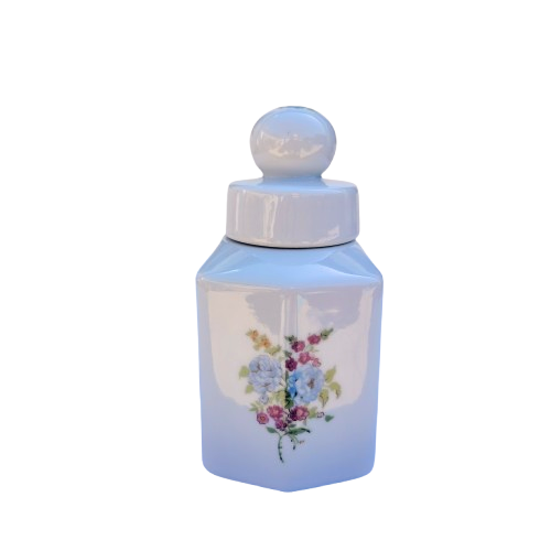 Elizabeth Arden Pink Blue Flower Lidded Pot