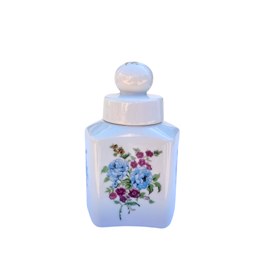 Elizabeth Arden Pink Blue Flower Lidded Pot
